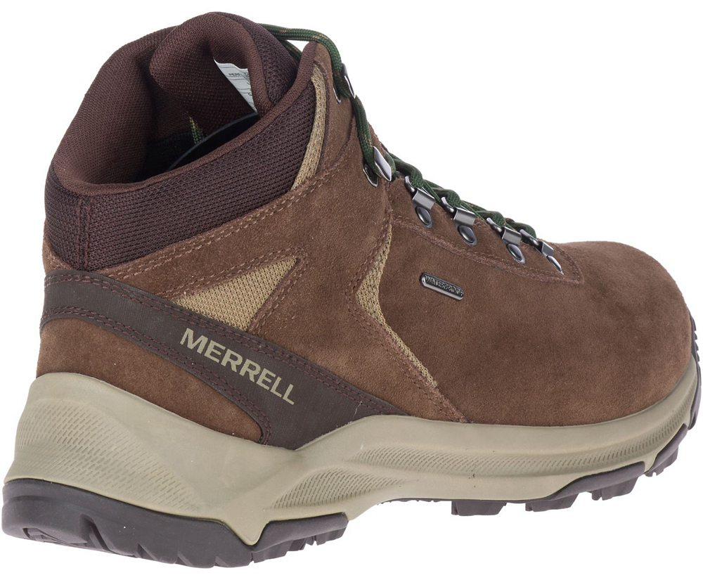 Merrell Hiking Boots Brown - Erie Mid Waterproof - Mens 10KGMOBQS
